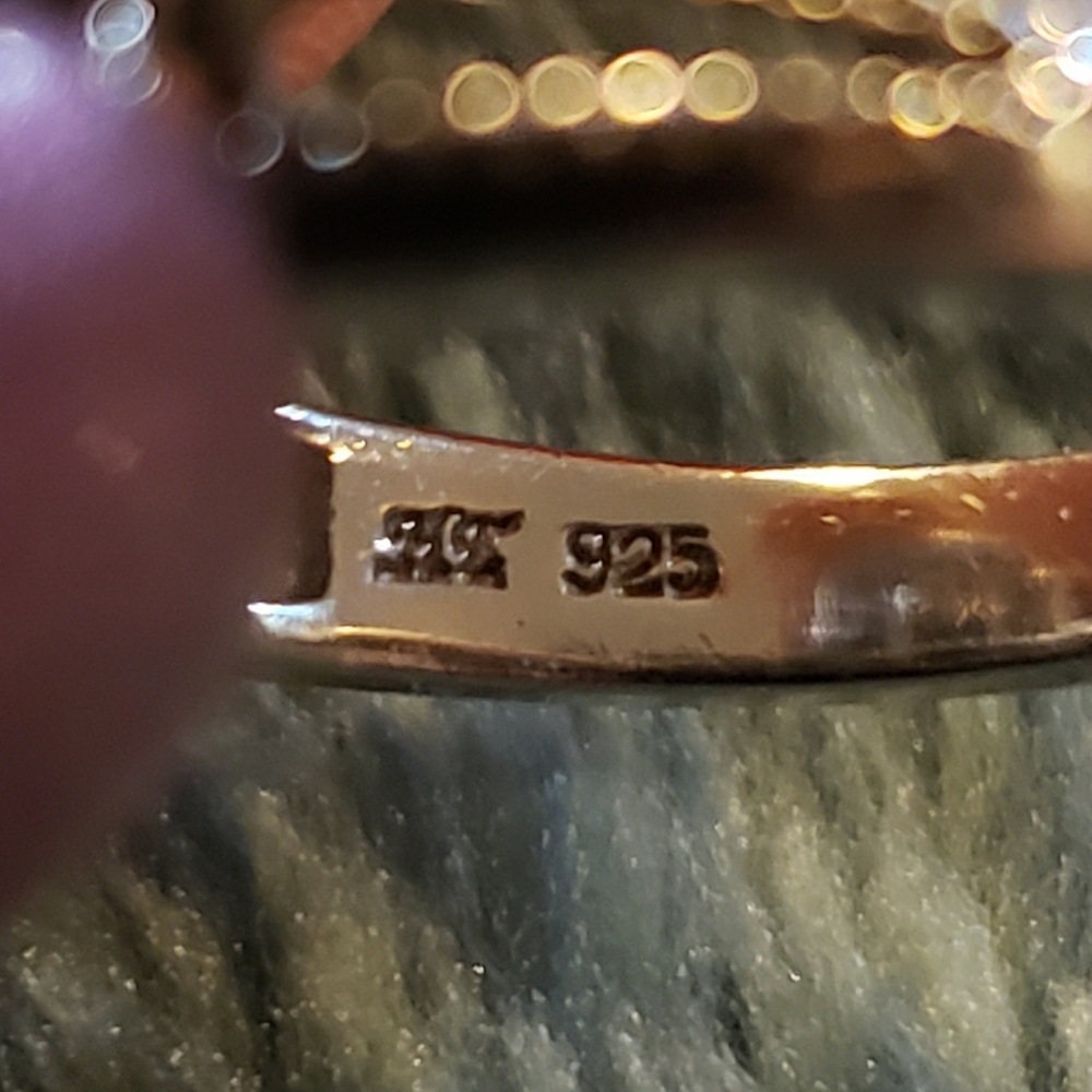 Sterling Silver Emerald Color Stone Ring - image 6